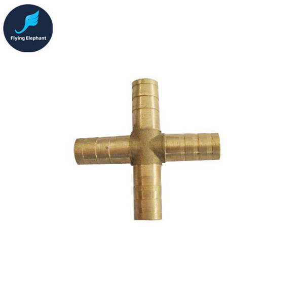 Wholesale- 6mm 8mm 10mm Brass water nipple splitter For Computer Water Cooling , 4 way pagoda joint water tube Connector