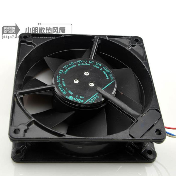 For Germany EBM W2G115-AG77-85 12V 12W 13cm 12738 High temperature resistant All metal fan