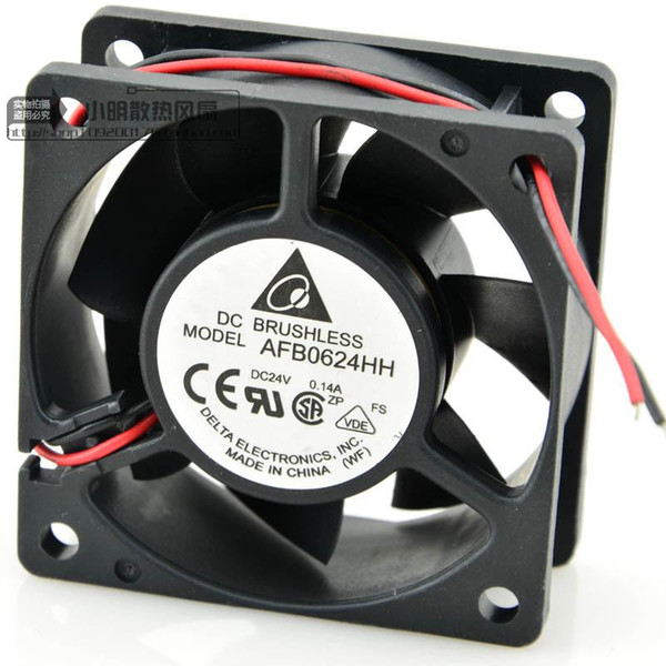 For original Delta 6025 AFB0624HH 24V 0.14A 3-wire ball cooling fan 60*60*25MM