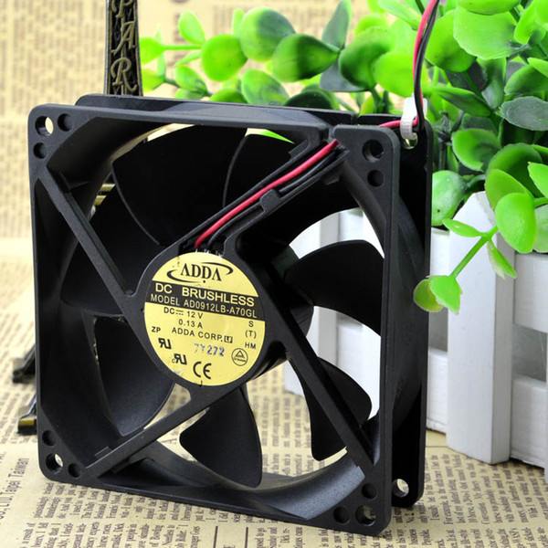 For ADDA 9CM 9225 Mute Dual Ball Cabinet Fan 12V 0.13A AD0912LB-A70GL