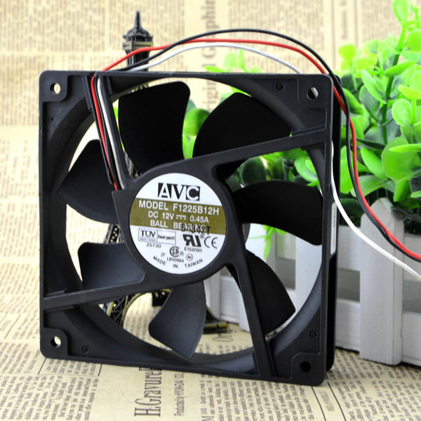 For original AVC F1225B12H 12V 0.45A 12cm 12025 double ball chassis cooling fan