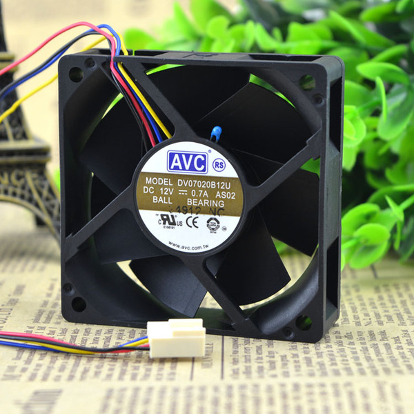 For AVC 7020 DV07020B12U 12V 0.7A 7CM Large air volume PWM temperature control Double ball fan