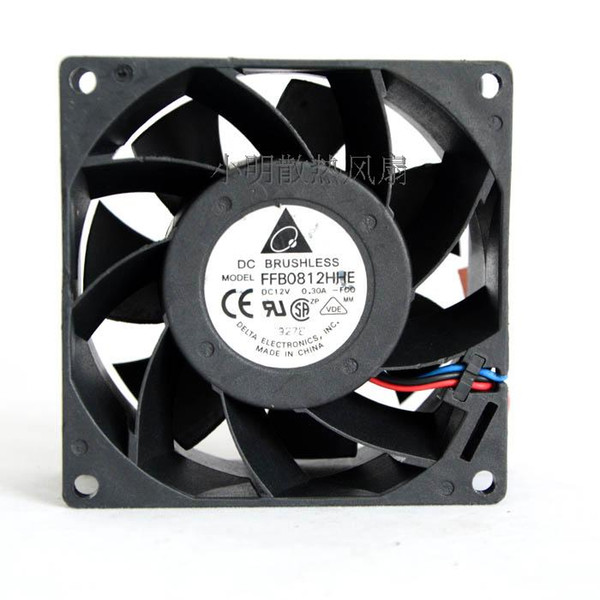 For Genuine Delta FFB0812HHE 12V 0.30A 8CM 8038 Ball Violence Fan