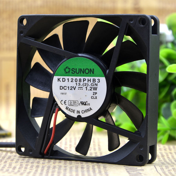 For original SUNON Jianzhan KD1208PHB3 12V 1.2W 8015 8CM mute chassis fan