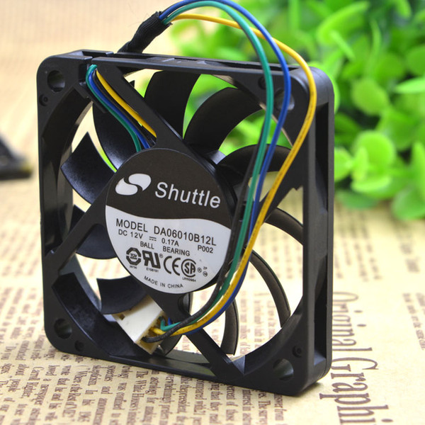 For shuttle 6010 6cm DA06010B12L 12v 0.17a 4-wire PWM speed control / ultra-thin / fan