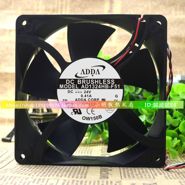 For ADDA 12738 24V 0.41A AD1324HB-F51 127*127*38MM Inverter Cooling Fan