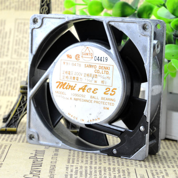 For original mountain ocean 109S092 200V 11/10W 0.07/0.06A 90*90*25MM aluminum frame fan