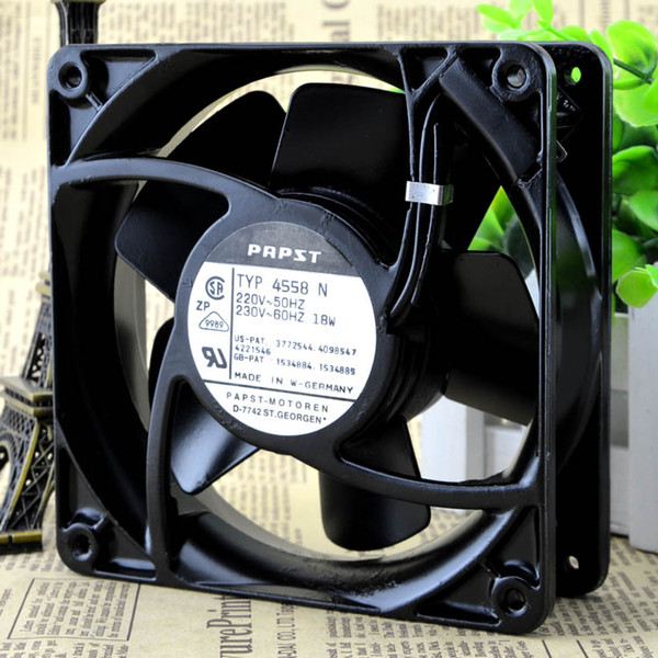 For TYP4558N 220V 18W 120*120*38MM PAPST 12038 Fan 12CM Full Metal