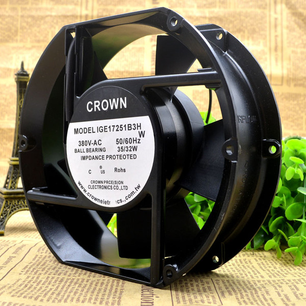 For New CROWN IGE17251B3H 380V 35/32W 17CM High Temperature Industrial Cooling Fan