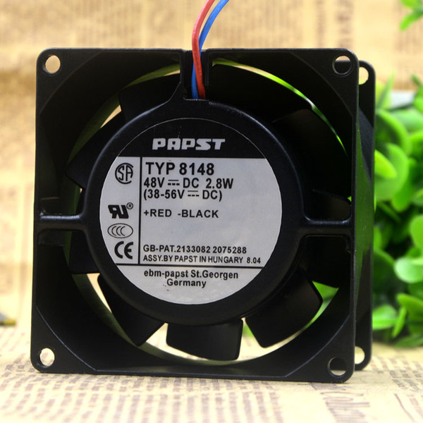 For Germany PAPST TYP8148 8CM 8038 38v 56v All metal high temperature cooling fan Fan