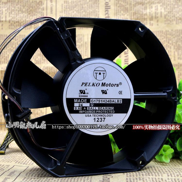 For PELKO MOTORS G1751H24BALB2 24V 0.60A Inverter Metal Cooling Fan