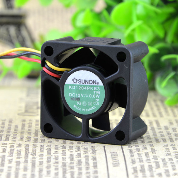 For genuine SUNON Jianzhan 4020 4CM 12V 0.6W KD1204PKB2 3-wire ball cooling fan