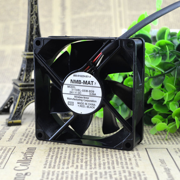 For original authentic NMB 8025 24V 0.09A 8 cm chassis cooling fan 3110RL-05W-B39