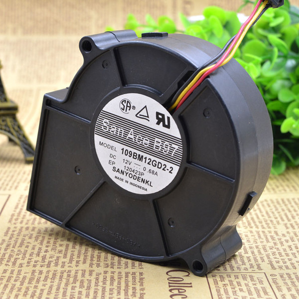 For Mountain Ocean Turbo Blower Cooling Fan 109BM12GD2-2 12V 0.68A 3 Wire sanaceb97