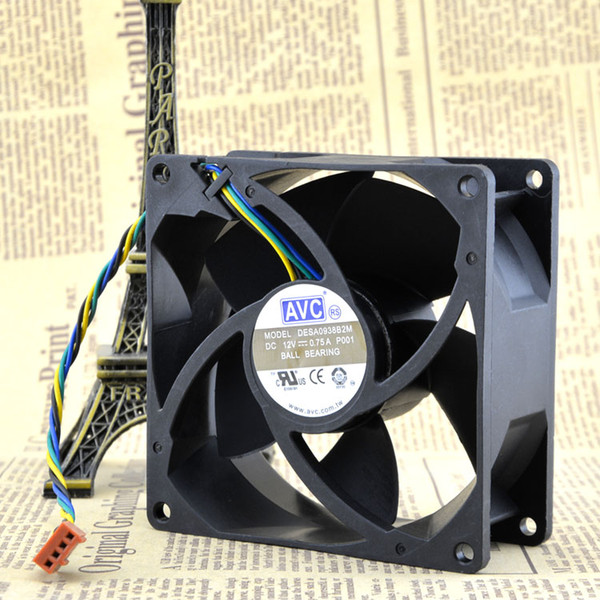 For AVC 9cm 9cm Four-wire PWM CPU temperature control double ball high wind pressure large air volume chassis fan 9038