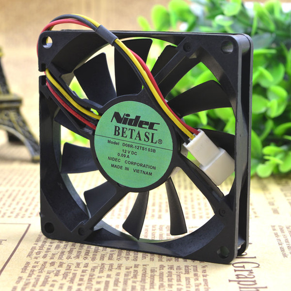 For NIDEC D08R-12TS103B 8015 12V 0.09A 8CM 3-wire ultra-quiet cooling fan