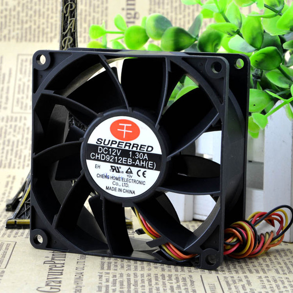 For new thousand red 9038 4 line 12V 1.30A 9 cm cm mining machine cooling fan CHD9212EB-AH (E)