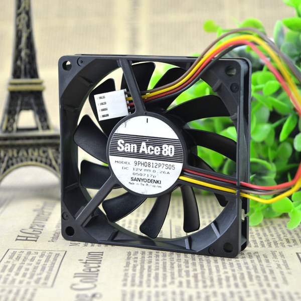 For Original Mountain Ocean 8015 12V 0.26A 8CM 8cm PWM Chassis Fan 9PH0812P7S05