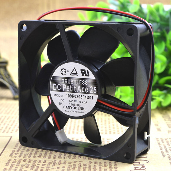 For Shanyang 8025 5V 0.25A 109R0805F4D01 8CM 3-wire Double Ball Cooling Fan