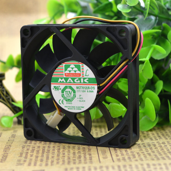 For MAQIC Yongli MGT7012UR-O15 12V 0.58A 7CM 7015 3-wire fan