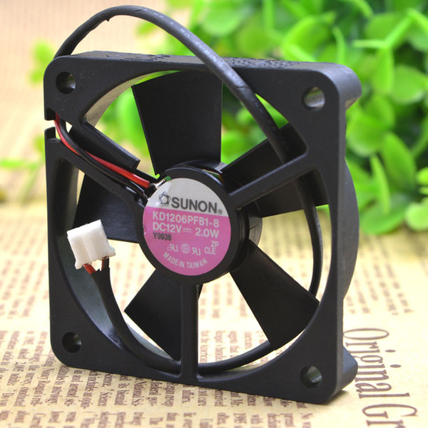 For original SUNON built standard 6CM ultra-thin 6010 ball cooling fan 12V 2.0W KD1206PFB1-8