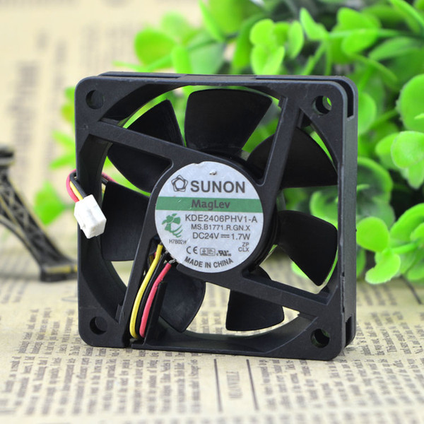 For original SUNON 6CM 24V 1.7W KDE2406PHV1-A 3-wire silent fan 6015