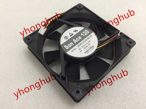 Free shipping for SANYO 109P1224H4D07 DC 24V 0.24A 3-wire 3-pin connector 120x120x25mm Server Square Cooling Fan