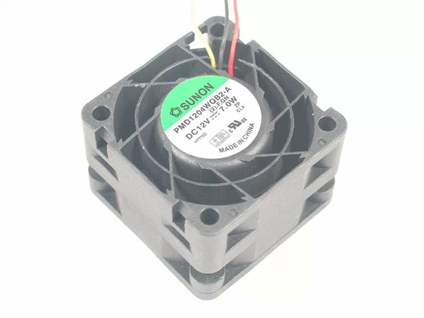 For Sunon PMD1204WQB2-A (2).F.GN DC 12V 7.0W, 3-wire 3-pin connector 40mm, 40x40x28mm Server Square fan