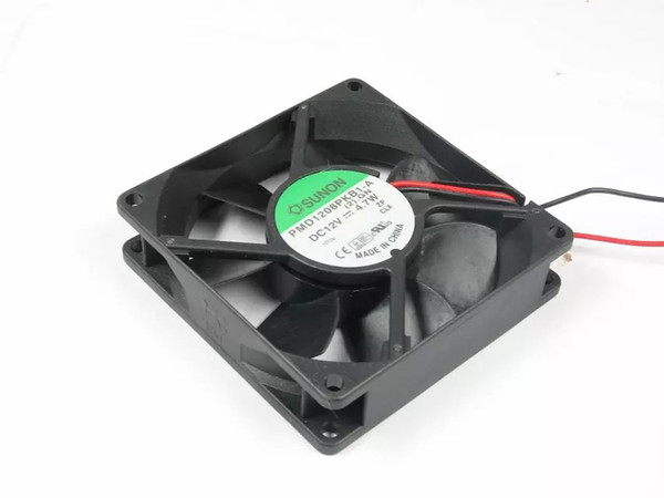 SUNON PMD1208PKB1-A, (2).GN DC 12V 4.7W 2-wire 2-pin connector 70mm 80x80x20mm Server Square Cooling fan