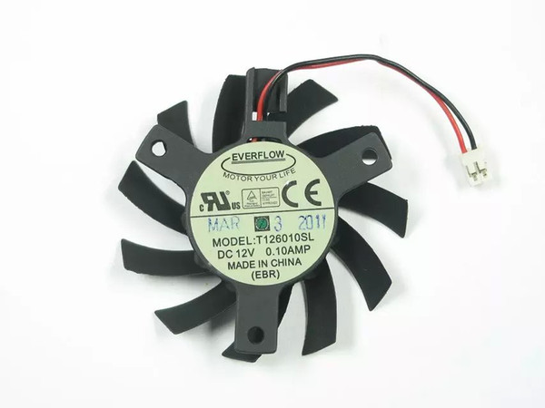 Free Shipping T126010SL DC 12V 0.10A 2-wire 2-pin connector 70mm 55X55mm Server Round Cooling fan