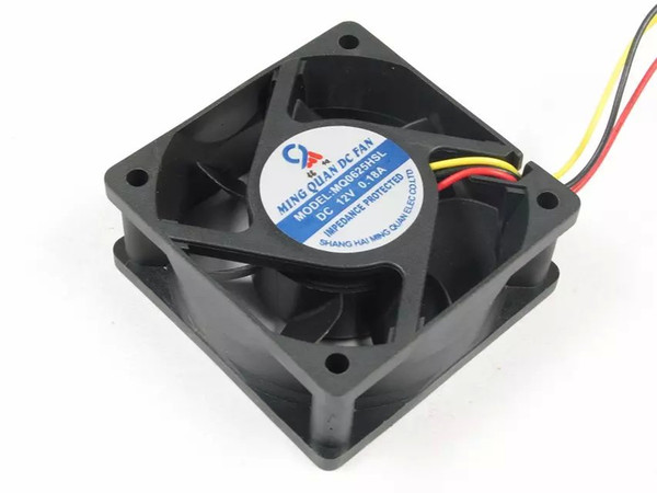 Free Shipping For MING QUAN MQ0625HSL DC 12V 0.18A 2-wire 60mm 60X60X25mm Server Square Cooling fan