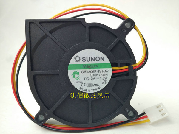 Original SUNON 6015 GB1206PHV1-AY DC12V 1.6W 6CM turbo blower fan