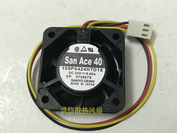 Original SANYO 109P0424H7D16 DC24V 0.08A 40*15MM axial cooling fan