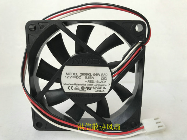 Brand new original NMB 7015 2806KL-04W-B89 DC12V 0.65A 3 line 70*15MM 7CM fan