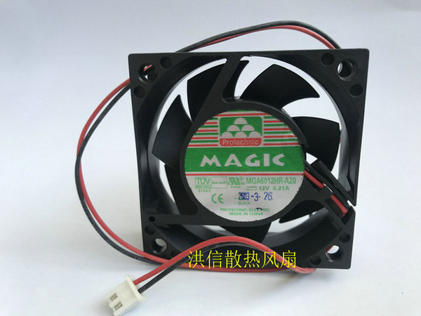 Original Yongli MAGIC 6020 MGA6012HR-A20 DC12V 0.21A Double Ball 6CM Fan