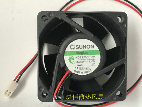 Original SUNON 6025 KDE1206PTV1 DC12V 1.4W 6CM 2-wire cooling fan