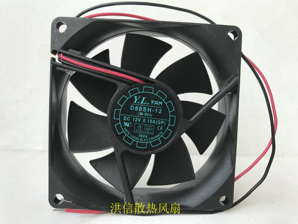 New 8025 D80SH-12 DC12V 0.18A 8CM power supply chassis cooling fan