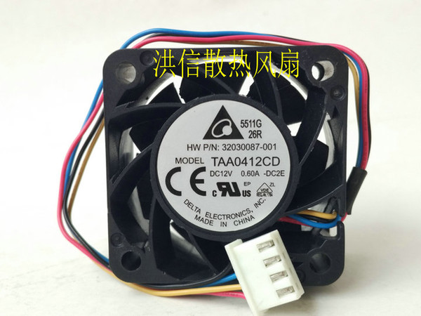 Delta 4020 TAA0412CD DC12V 0.60A high air volume high speed super durable double ball fan