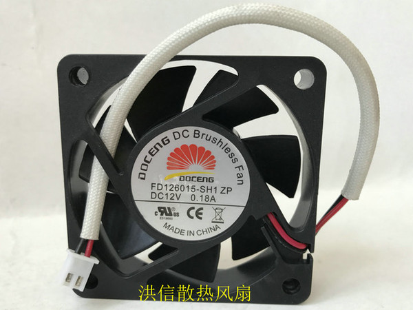 Original DOCENG 6015 FD126015-SH1 ZP DC12V 0.18A 60*15MM cooling fan