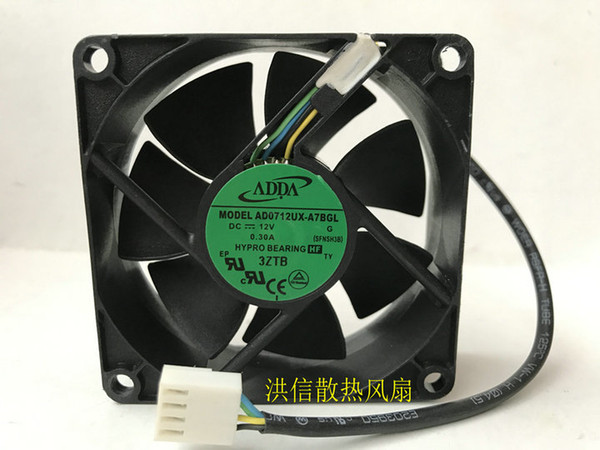 Original ADDA 7025 AD0712UX-A7BGL DC12V 0.30A PWM intelligent temperature control cooling fan