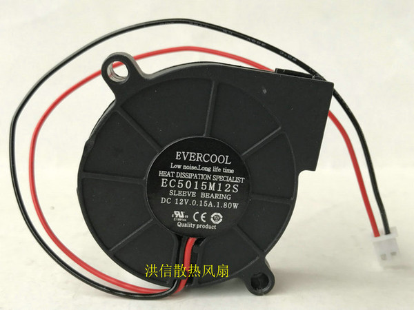 Original EVERCOOL EC5015M12S 12V 0.15A 1.80W 2-wire turbo blower fan