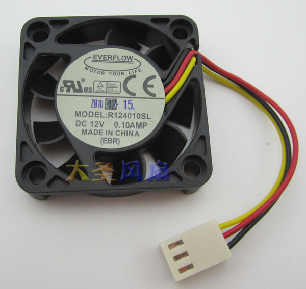 Original EVERFLOW R124010SL 12V 0.10A 4CM 4010 3-wire cooling fan