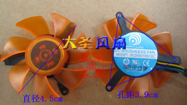 New PLD05010S12L 4.5CM diameter 3.9CM hole distance 4 pin graphics card fan