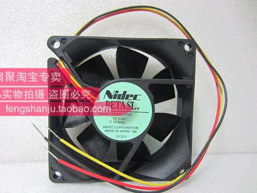 New Nidec D08T-12PS1 8CM8025 12V 0.30A double ball cooling fan