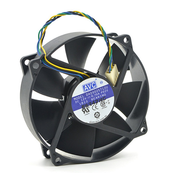 original AVC DA09025T12U 9025 90mm / 80mm x 25mm PWM Round Cooler Cooling Fan 12V 0.70A 4Wire 4Pin Connector cooler