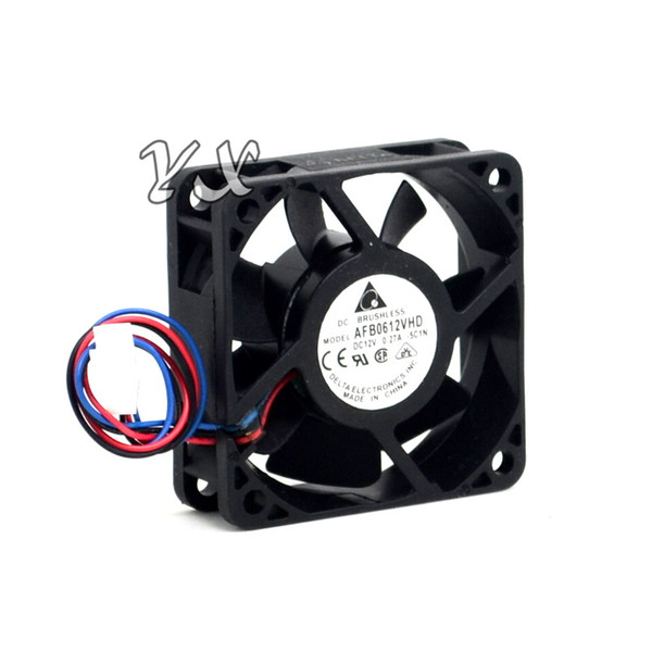 Original new AFB0612VHD 6020 6CM 12V 0.27A three wire speed dual- ball bearing fan for DELTA 60*60*20mm