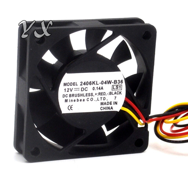 free shipping Original a New NMB 2406KL-04W-B36 dual ball bearing cooling fan 12V 0.14A 60*60*15mm