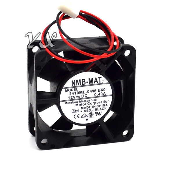 New and Original 2410ML-04W-B60 6025 6CM 12V 0.40A two wire dual ball bearing fan for NMB 60*60*25mm