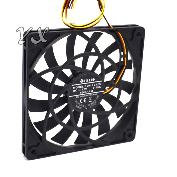 Free shiping New orginal 12012L12S 12012 0.19A 12V 12MM thick slim chassis cpu fan 120*120*12MM