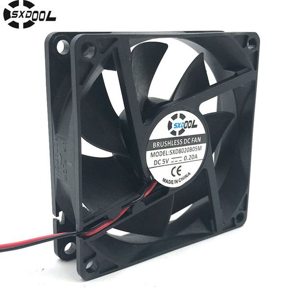 Original SXDOOL SXD8020B05M 80*80*20mm DC5V 0.20A 2600RPM 27CFM 30DBA axial cooling fan 80MM 5v